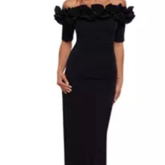 Xscape Off Shoulder Ruffle Dress - Picture 2 of 3
